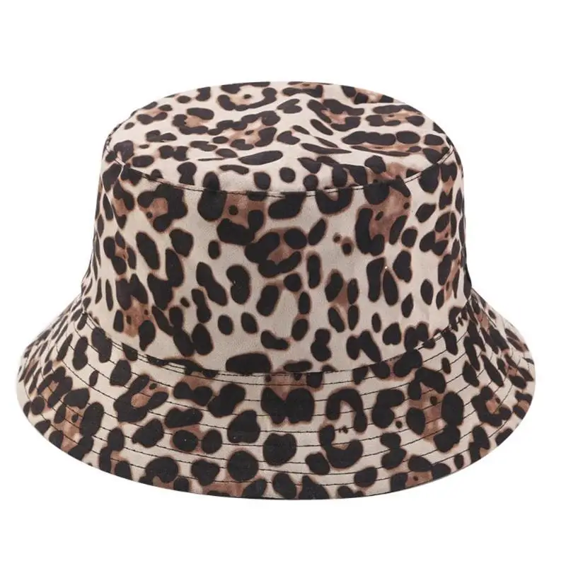 Модное леопардовое ведро с печатной картинкой шляпа для рыбалки Уличная Повседневная дорожная бархатная унисекс солнцезащитная Кепка