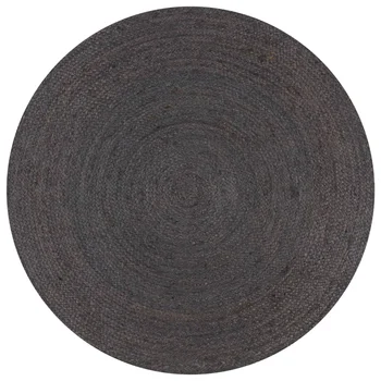 

Handmade jute round 90 cm dark gray Carpet For Living Room Bedroom Area Rugs Solid Nordic Home Decorative