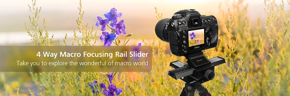 SHOOT 4 Way Macro Focusing Rail Slider for Canon Sony Nikon Pentax Macroshot Photography Tripod Head with Screw for DSLR Camera