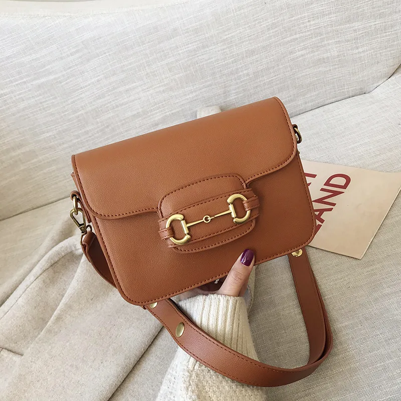 

2020 New Style WOMEN'S Bag Korean-style Lock Square Sling Bag Retro Casual Shoulder WOMEN'S Bag