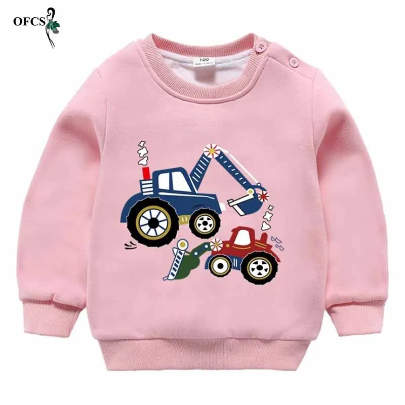 Pink Детская плотная Теплая Флисовая Верхняя одежда без подкладки для мальчиков и девочек, милый свитер с рисунком из мультфильма на зиму - Цвет: Pink