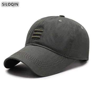 

SILOQIN Snapback Cap Adult Men's Cotton Baseball Caps Adjustable Size Embroidery Hat Autumn Women's Ponytail Fashion Tongue Cap