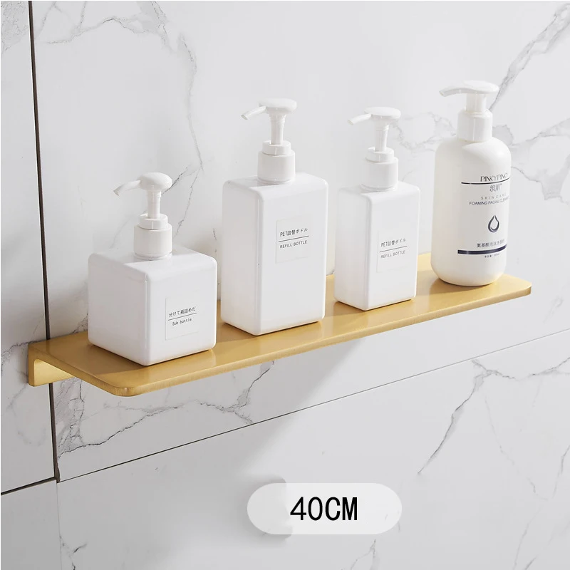 shelf 40cm Набор аксессуаров для ванной комнаты, матовый золотой держатель для полотенец, держатель для бумаги, держатель для полотенец, угловая полка, держатель для туалетной щетки, крючки, аксессуары для ванной комнаты - Цвет: shelf 40cm