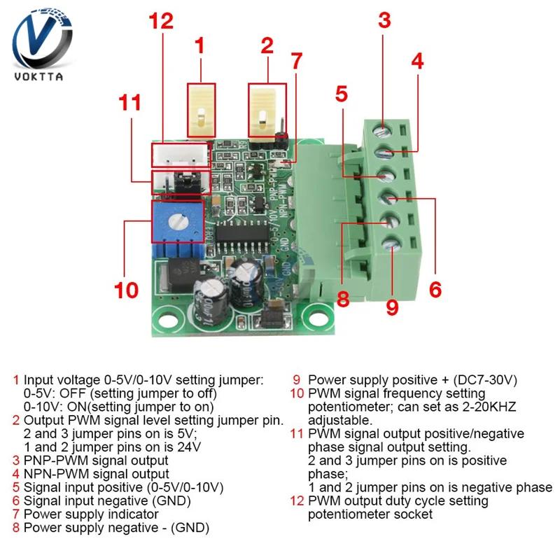 DC 0-5 V/0-10 V Аналоговое входное напряжение до 0- PWM модуль преобразователя сигнала 2-20KHZ для PWM управления скоростью двигателя Интерфейс Цепи