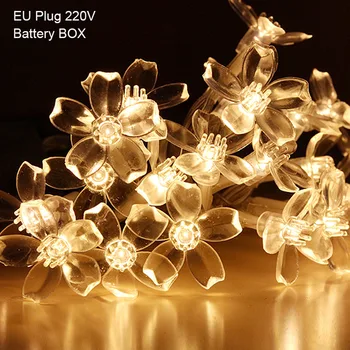 Cherry Blossom Flower Garland Batterij Aangedreven Led String Fairy Lights Crystal Bloemen Voor Indoor Bruiloft Kerst Decors Paars Cherry Blossom Flower Garland Batterij Aangedreven Led String Fairy Lights Crystal Bloemen Voor Indoor Bruiloft Kerst Decors Paars