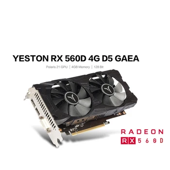 

Yeston RX560D-4G D5 GAEA Graphic Card Dual Fan Cooling 4GB Memory GDDR5 128Bit DP + HD + DVI-D GPU Enhanced Heatsink