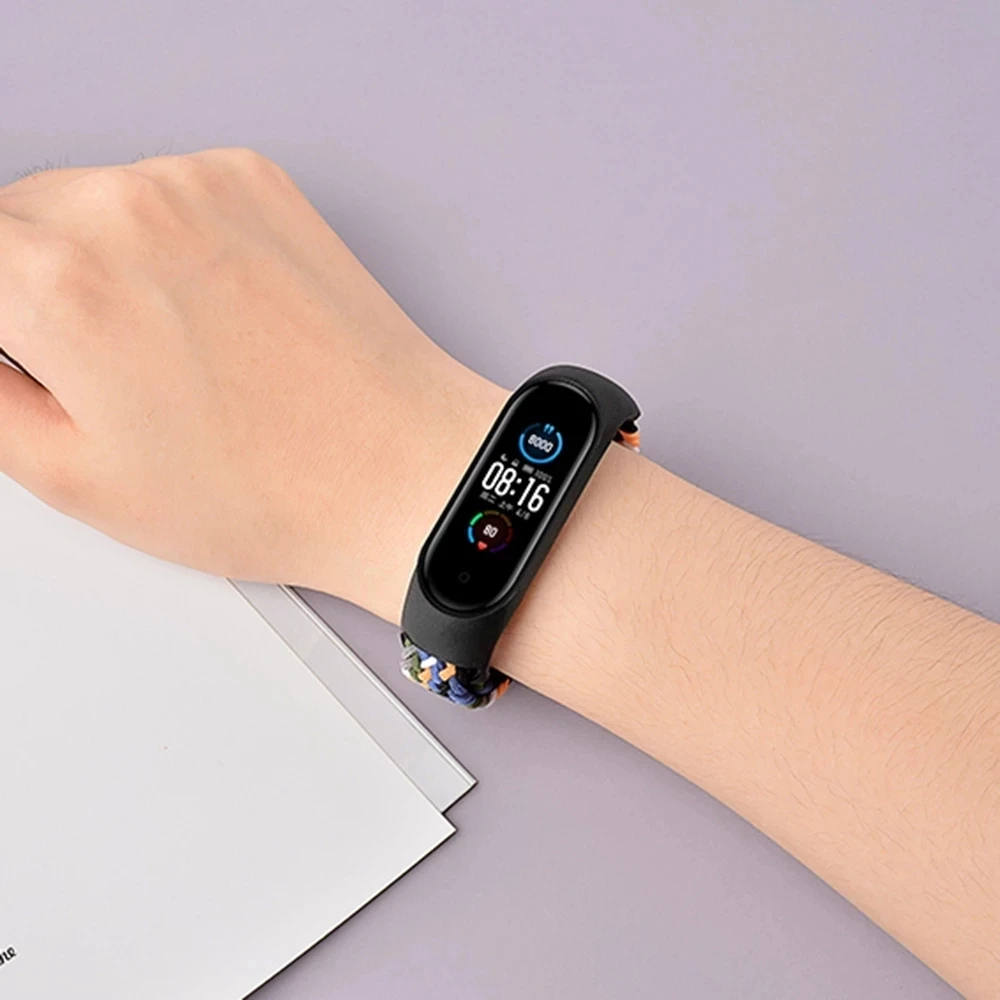 Smart Bracelet Strap For Mi Band 6 7 5 4 Strap Bracelet Nylon Braided Multicolor Sport Solo Loop Bracelet For Mi band 6 7 Strap Wristwatch