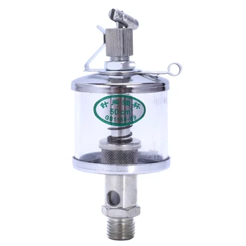 

50mL Engine Machine Lubricator Oil Gravity Drip Feed Oiler Clear+Silver