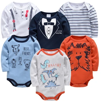 

Kavkas 6 3pcs/lot long Sleeve Newborn Baby Bodysuit kids Clothing bebes Baby Boy Girl clothes set body suits