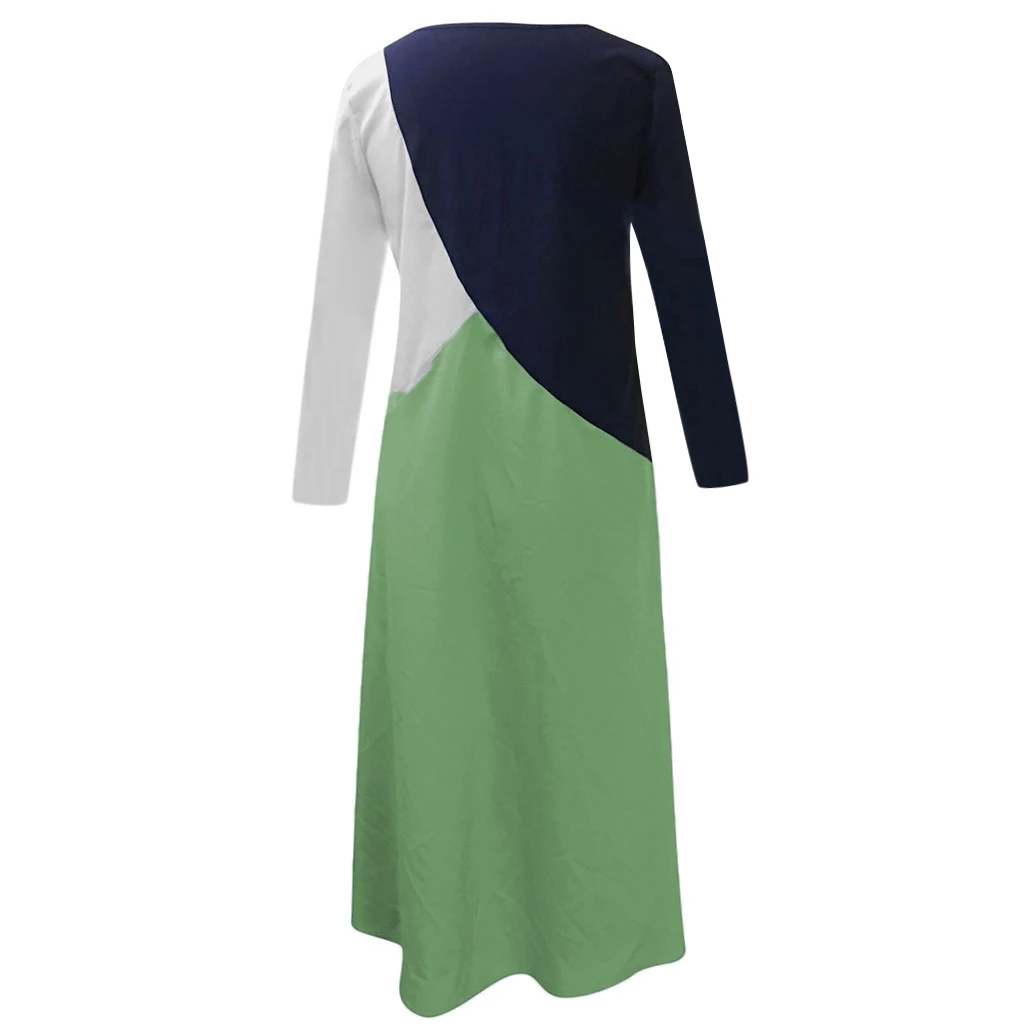 Boho Chic Plus Size Maxi Long Dress Women Casual Loose Color Block Dress Patchwork Short Sleeve Beach Summer Dresses Women
