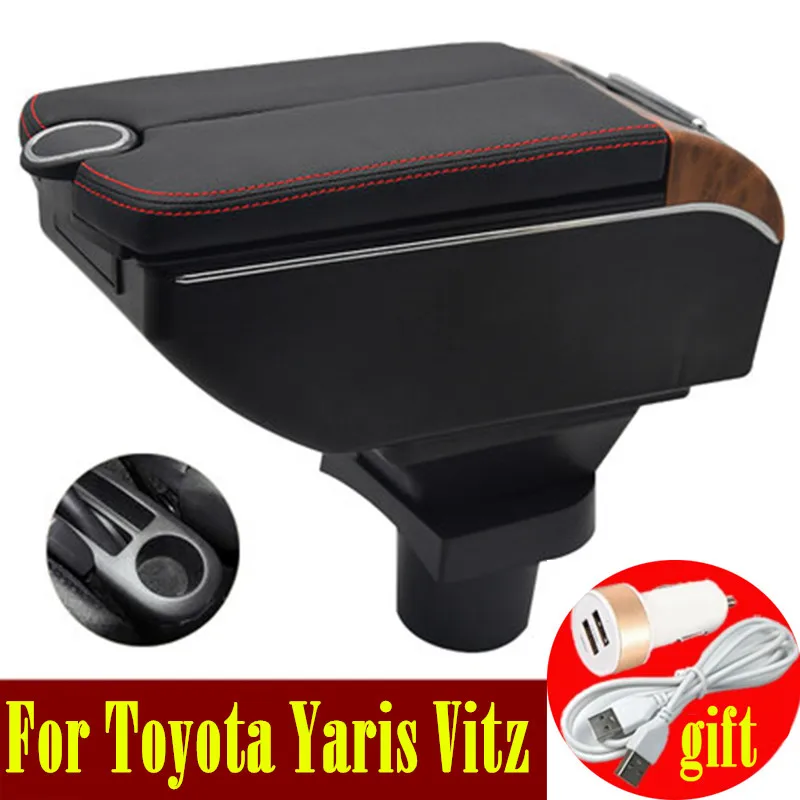 For Toyota Yaris Vitz Hatchback Armrest box 2006-2011 Double doors open 7USB Centre Console Storage Box Arm Rest | Автомобили и