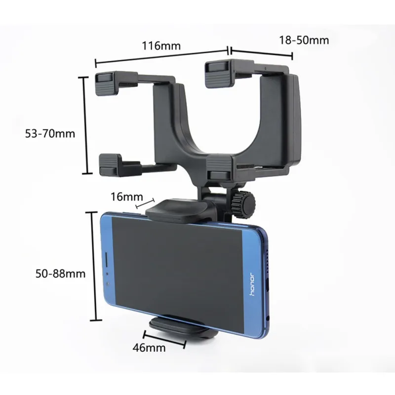 Car Rearview Mirror Mount Holder Universal for Mobile Phone 360 Degrees Rotation