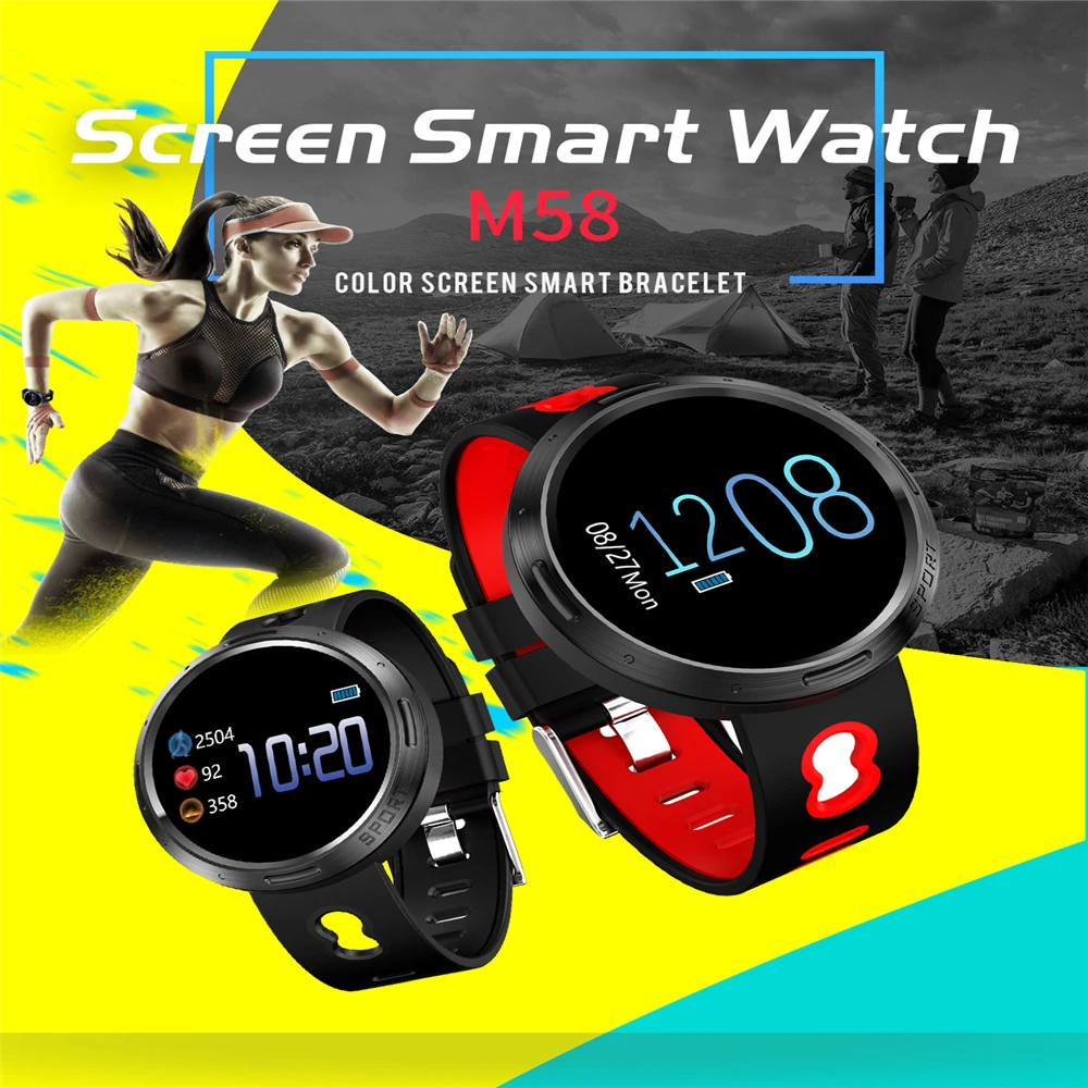 

M58 Men Smart Watch Waterproof Sports Smart Watch Fitness Bracelet Heart Rate Monitor Call Reminder Watches For Android IOS