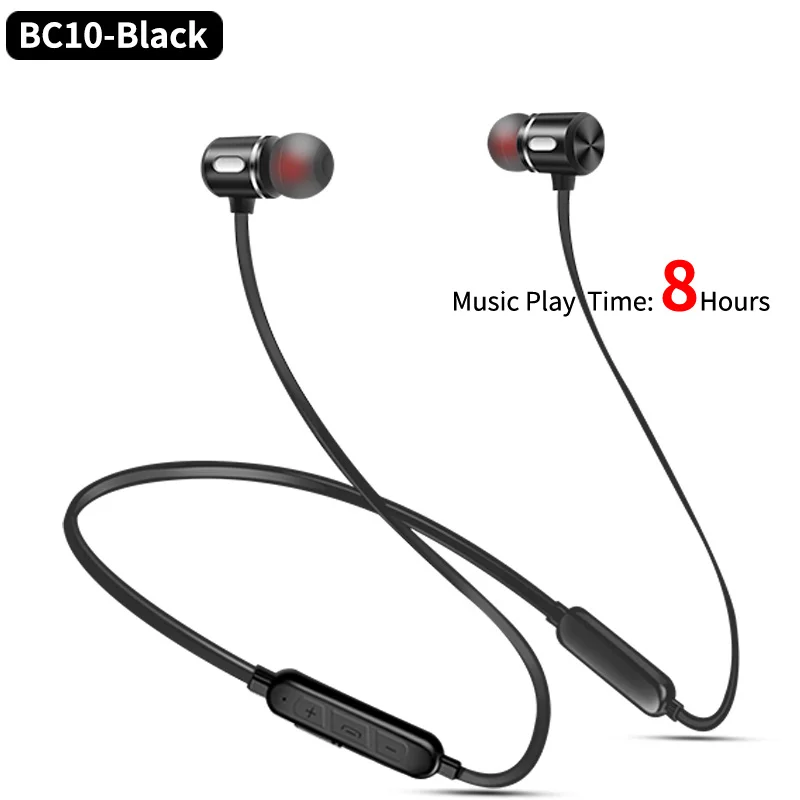 FBYEG Bluetooth наушники для бега спортивные водонепроницаемые и потовые наушники с микрофоном для шеи беспроводные Bluetooth наушники - Цвет: BC10-black-8h