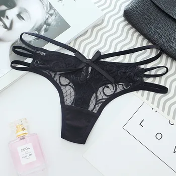 

Fanco Cotton Women's Thong Lace Lace Low Waist Transparent Thong Pants
