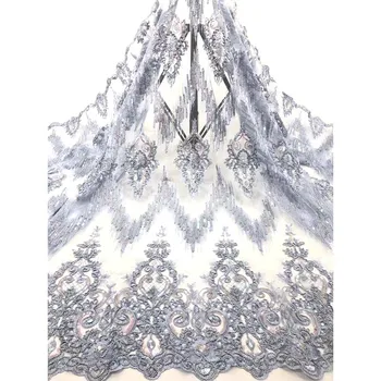 

Free shppping high quality african colorful french net embroidery sequins lace fabric for wedding and party -N8505