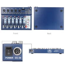 Ammoon F7-USB 7-Channel Mic Audio Linea Audio Mixer Console di Mixaggio con Ingresso Usb 48V Phantom Power 3 band Equalizer per Karaoke