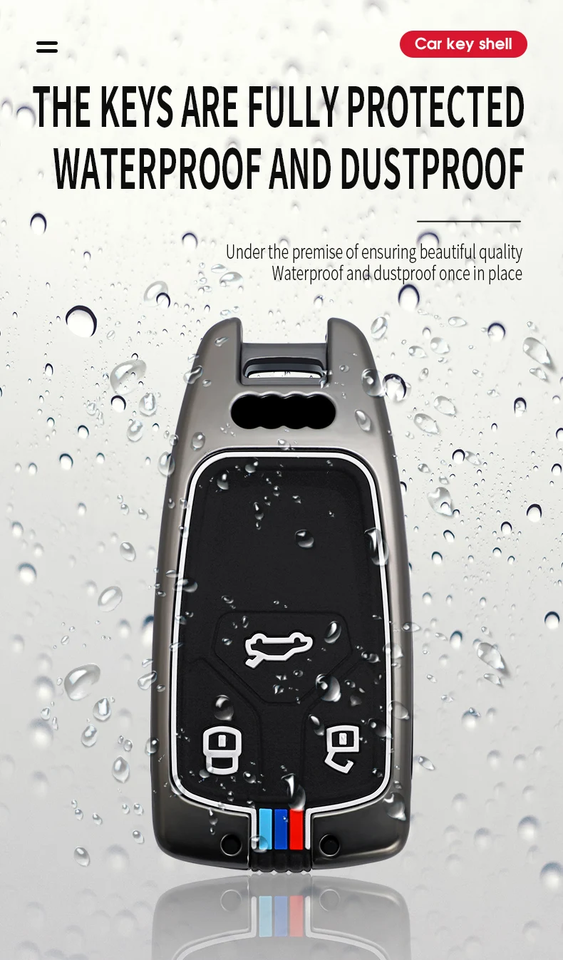 Custodia/cover per Chiave/telecomando in lega di zinco per AUDI A4 A4L A5 Q5 Q7 TT 2016 2017 portachiavi 2016 2017 2018 Styling - Hf2c22bc8375e4af9b09edae568f315b1L