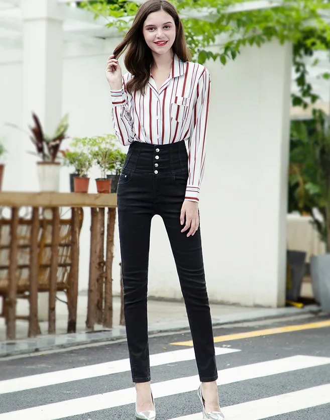 Jeans woman Skinny High Waist Plus Size Elastic Jeans Women 2020 summer