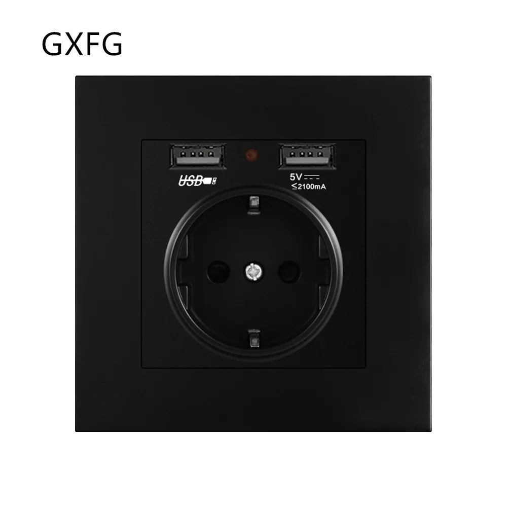 GXFG настенная электронная розетка стандарт ЕС с двумя домашними usb разъемами