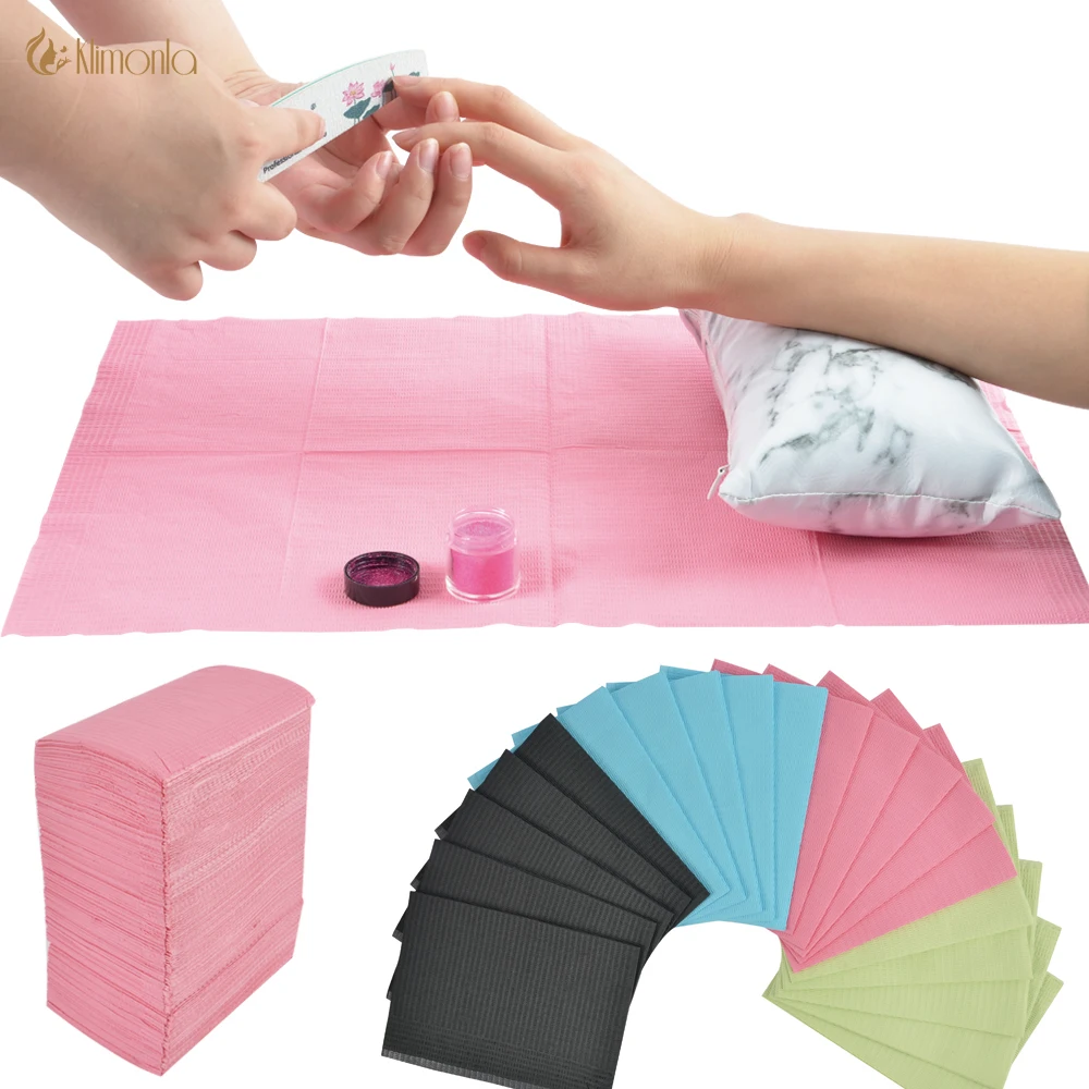 Nails Art Cleaning Desk Mat Disposable Clean Pads Non-woven Waterproof Tablecloths Manicure Tool Nails Care 20Pcs disposable nail pads