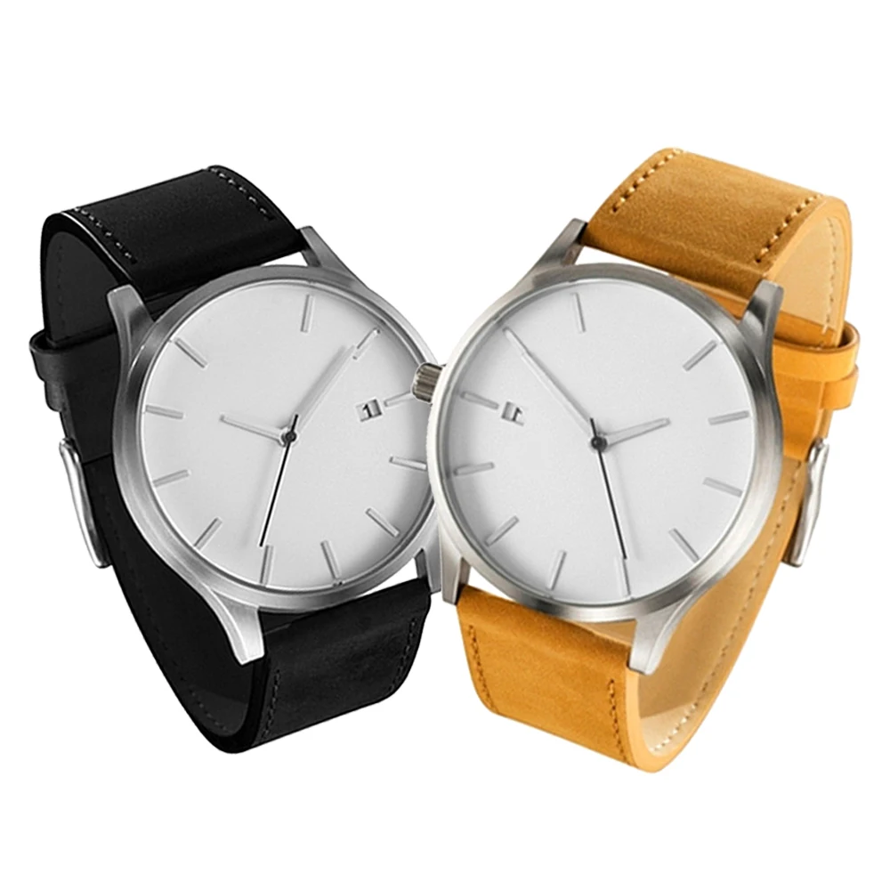 2019 Новый стиль ретро дизайн мужские часы кожаный ремешок Кварцевые часы для мальчиков Reloj Hombre