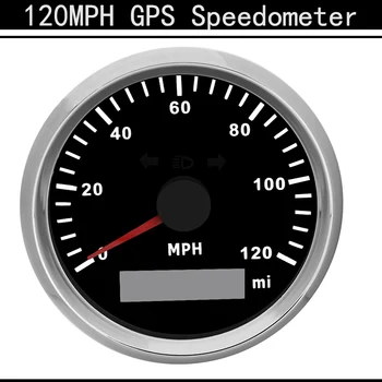 

Hot Sale 120MPH GPS Boat Speedometer With Digital Miles Meter For Car Marine Truck Speed Meter Guages IP67 Waterproof 85MM