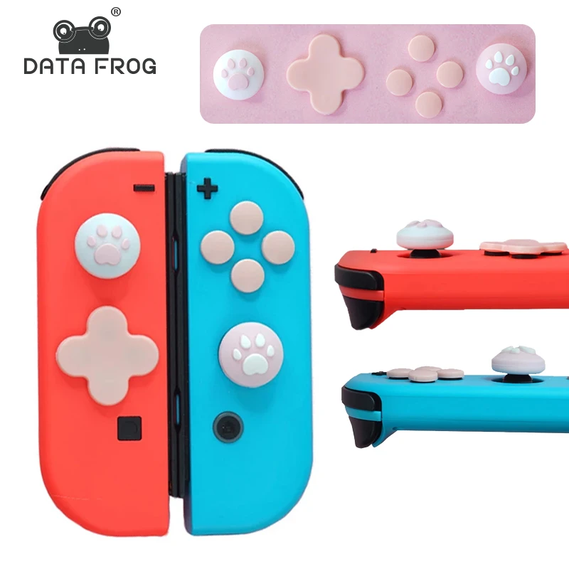 DATA FROG Buttons Repair Kits Sticker For Nintendo Switch Joy-Con Cat Claw Design Thumb Grip Shell Caps Skin Nintend | Электроника