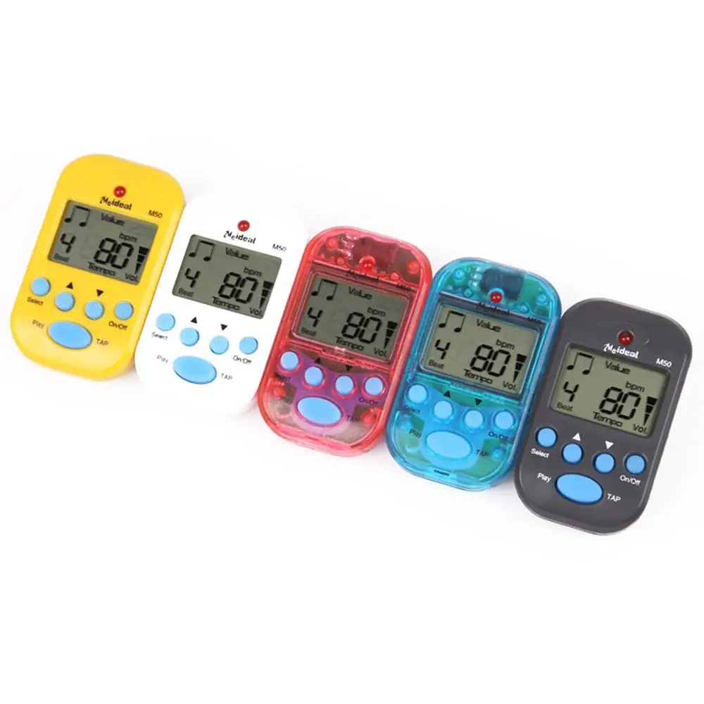 

Mini Professional Metronome M50 Digital LCD Clip-on Digital Tuner Metronom for Guitar Piano White Guitar Accessories Fast Ship