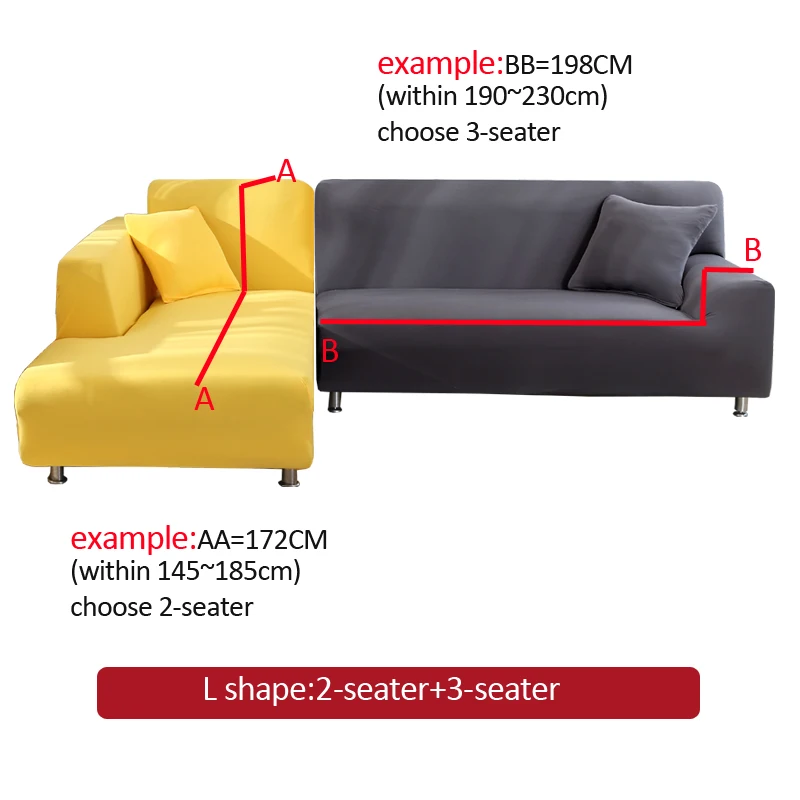 light gray printed sectional sofa cover for living room L shaped sofa protector elastic anti-dust need to buy 2 pieces together 3