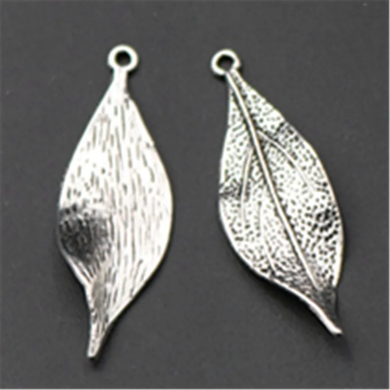 10pcs Silver Plated Orchid Blade Charm Alloy Pendants for Earring Necklace DIY Fashion Jewelry Findings 49*16mm A778 | Украшения и