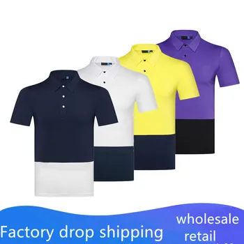 

2020 Summer Men Golf shirts Outdoor Sportswear Short sleeve men Golf shirt breathable Badminton stitching color Jerseys Shirts