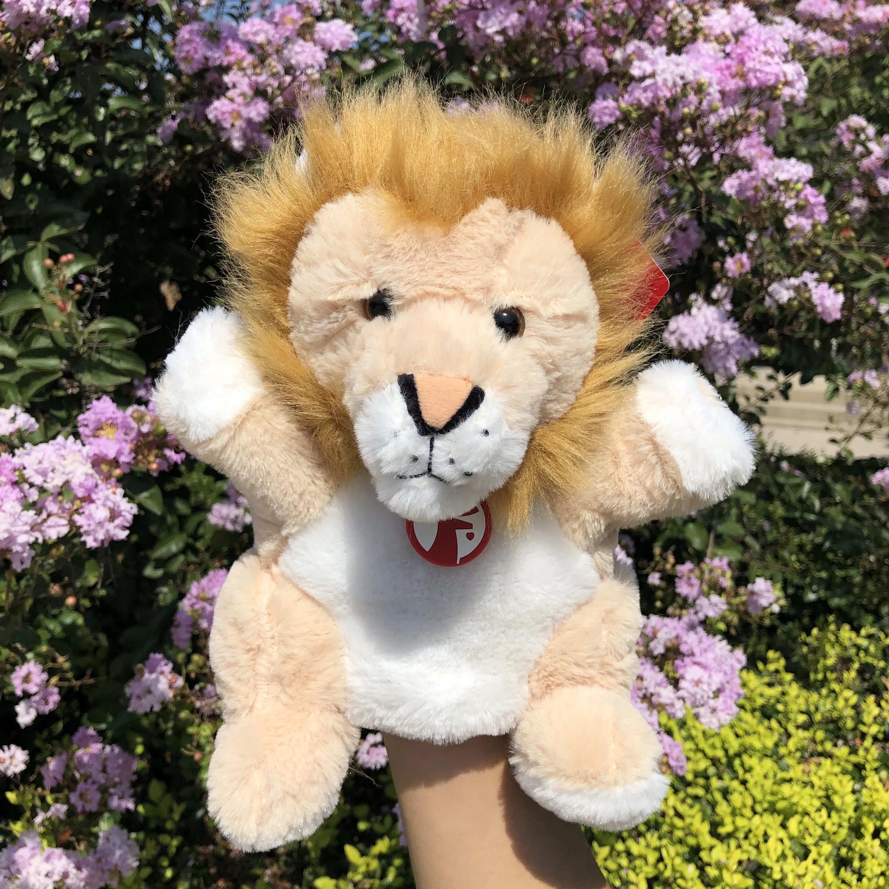 23cm cartoon animal hand puppet lion infant finger plush toy child