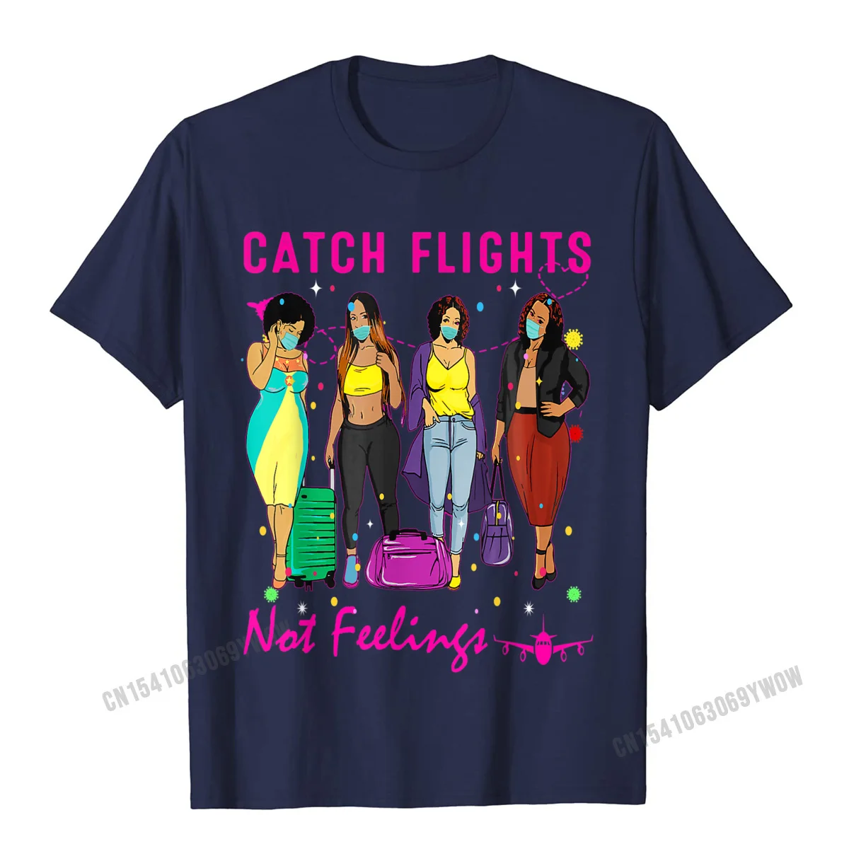 O Neck Summer Pure Cotton Men's Tshirts Normal Short Sleeve Tops Tees 2021 New Casual Tee-Shirts Drop Shipping Catch Flights Not Feelings Summer T-Shirt__938 navy