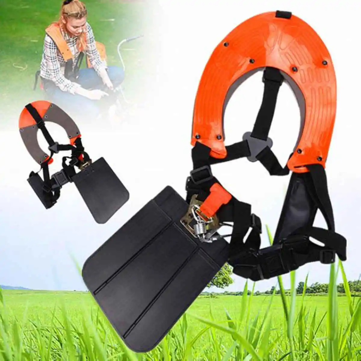 DWZ Double Padded Strimmer Brushcutter Harness Quick Release Shoulder Straps Suits