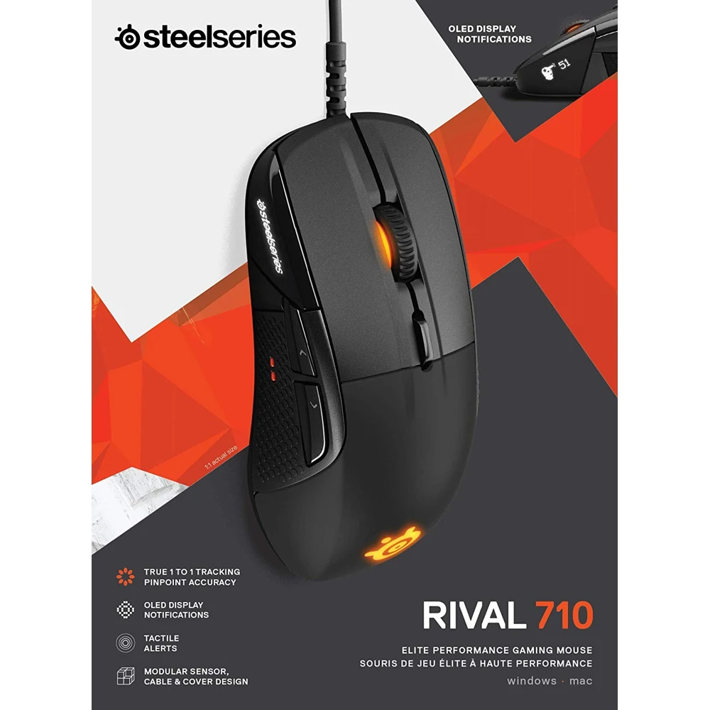 Мышь Steelseries Rival 710 черный оптическая(12000dpi) USB игровая(5but