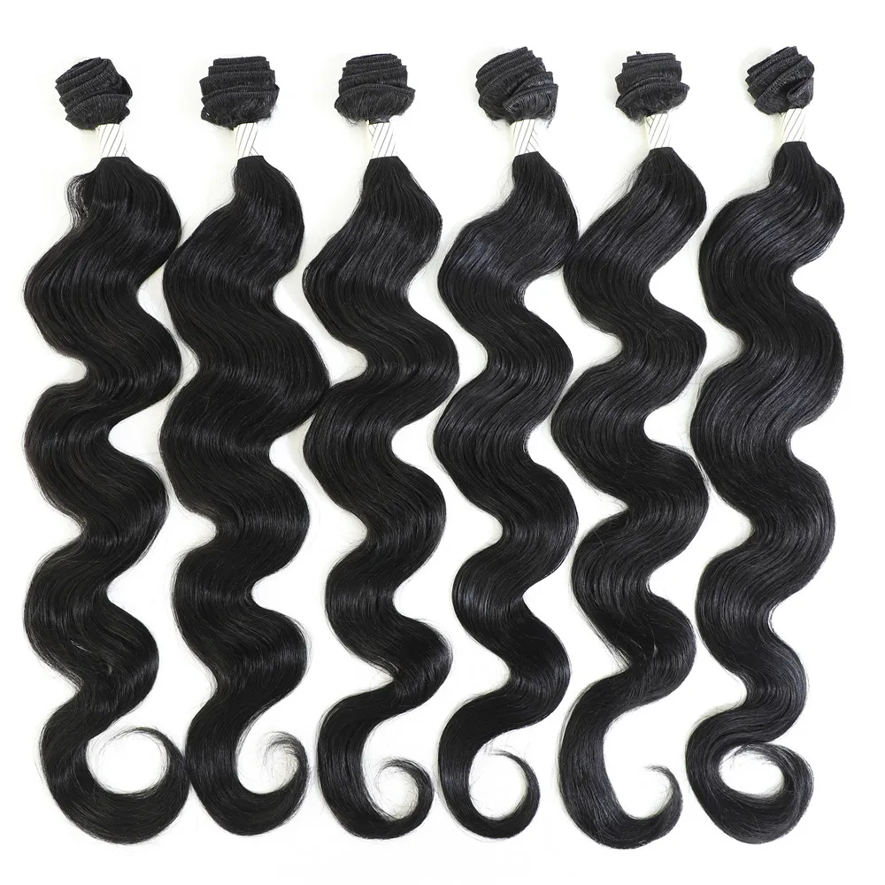 Синтетические объемные волнистые волосы пряди 6 Пряди 240 г 24' натуральные волосы для наращивания все в одном мягкие и гладкие длинные волосы