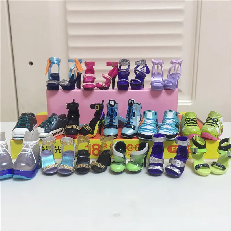 Zapatos de tacón alto para muñecas de escuela media, botas de