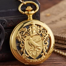 Винтажные Золотые механические карманные часы с лазерной гравировкой, часы с ручным подзаводом для мужчин и женщин, брелок для часов, цепочка, ожерелье, подвеска