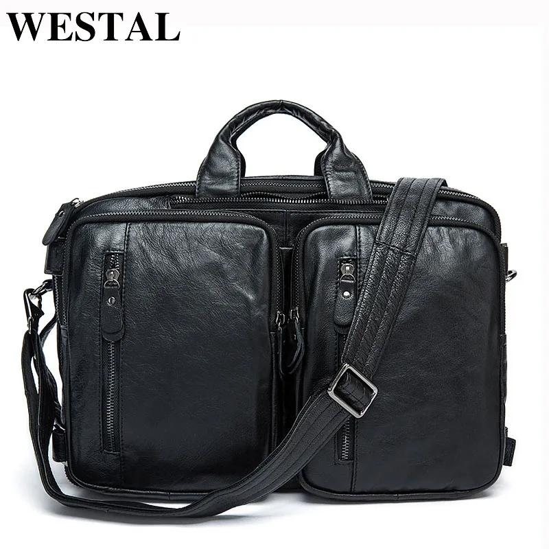 Портфель WESTAL мужской из натуральной кожи сумка мессенджер для ноутбука Офисная