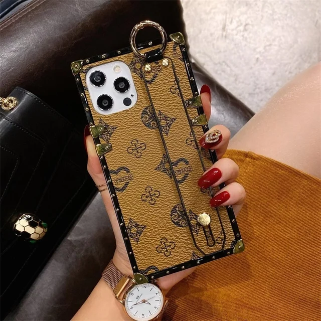 Louis Vuitton Square Iphone Case  Luxury Square Iphone Case - Luxury  Leather Phone - Aliexpress