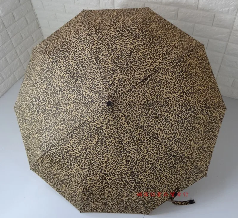 Fashion Leopard Pattern Women Rain Umbrella 10-Rib Super Windproof Anti UV Parasol Luxury Male 3 Folding Automatic Umbrella16