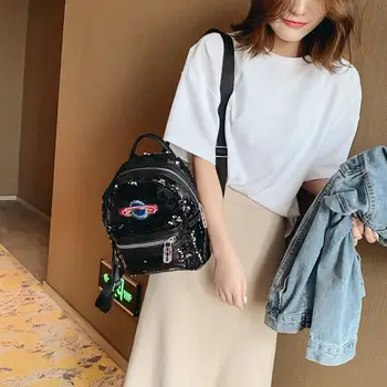 

Planet Sequins Backpacks Women Girls Travel Bags Bling Shiny Shoulder School Rucksack for Teenage School Bag