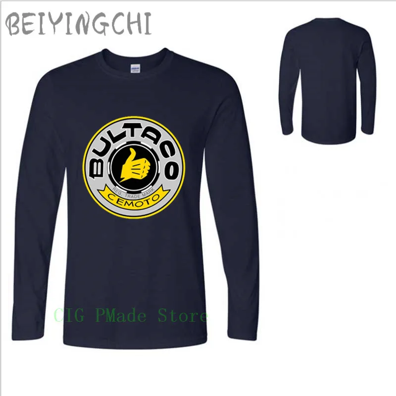 

Casual Retro Bultaco Pursang T Shirt men Bultaco Pursang logo T-shirt Spainish motorcycle Tee Super Motor tee Long shirt hombre