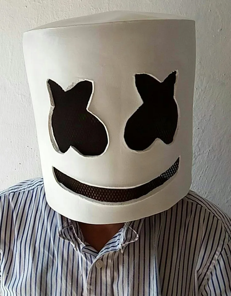 

Baida Electric Syllable Cotton Candy DJ Head Band Marshmello Head Band Mask COS Halloween Ball Props
