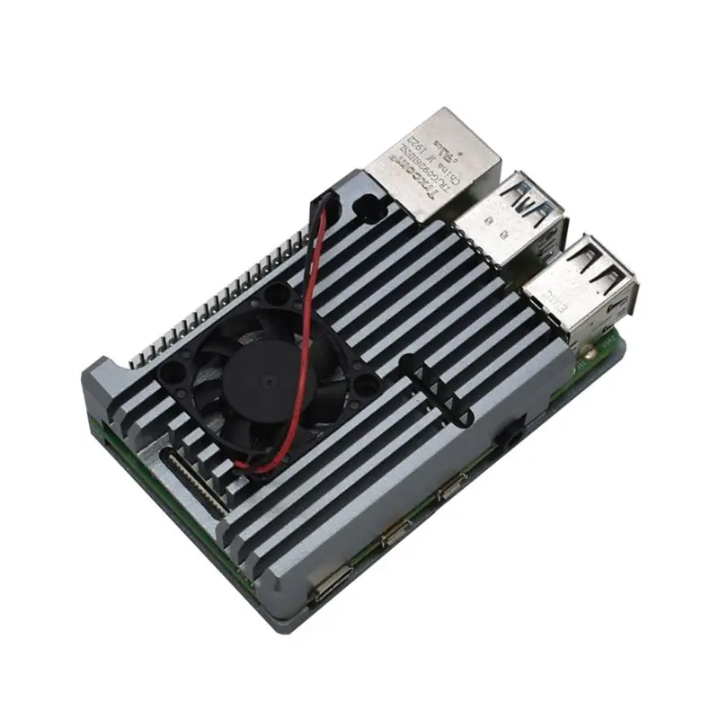1Set Aluminum Protective Case Enclosure Metal Shell for Raspberry Pi 4 Model B E65A 5