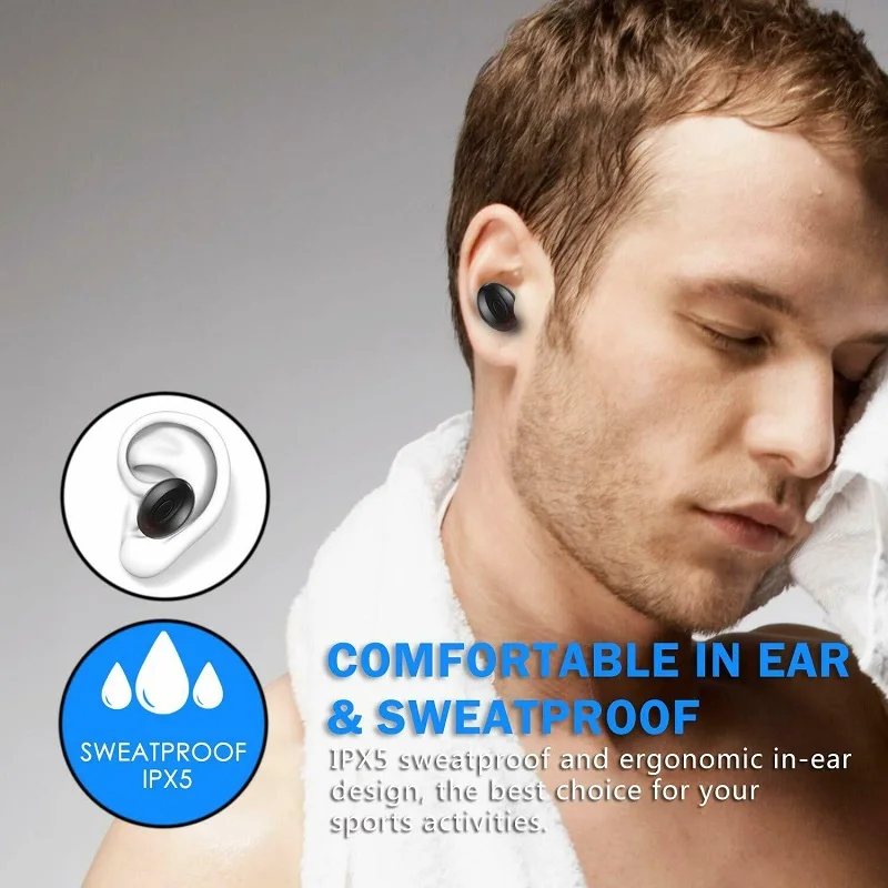 TWS Wireless Earphones Bluetooth 5 0 Bass Headset with HD Mic and Charging Case Earbud for Phone PC Xiaomi Huawei IPhone Samsung