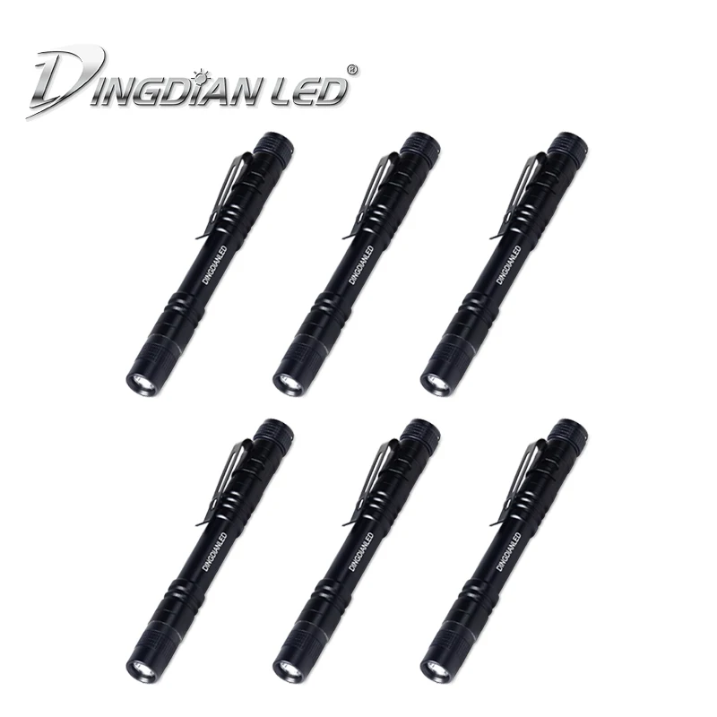 

DINGDIAN LED 6PCS 100LM Thin Pen Flashlight Camping LanternEasy Carry Torch Waterproof Tactical Outdoor Torch Lamp AAA