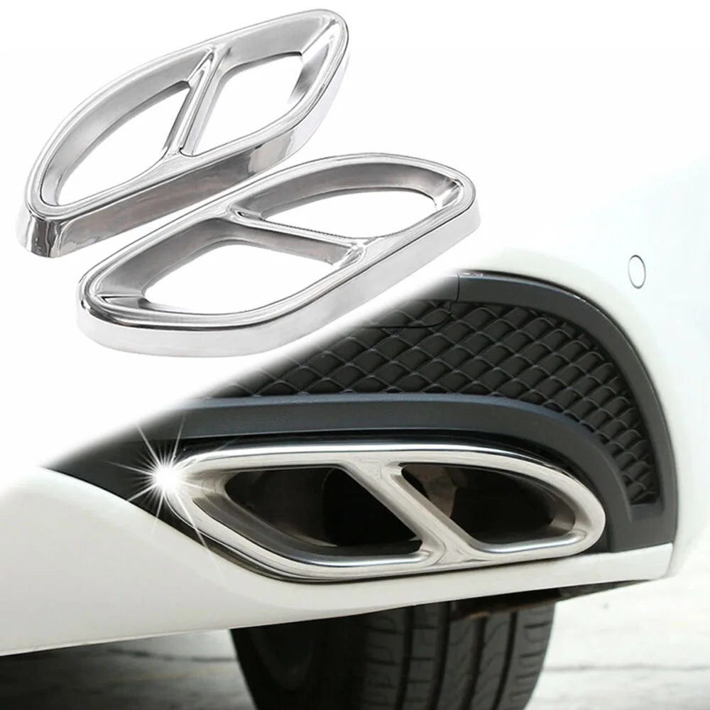 1 пара серебряный глушитель Чехлы для Mercedes Benz ABCE GLC W205 W246 W176