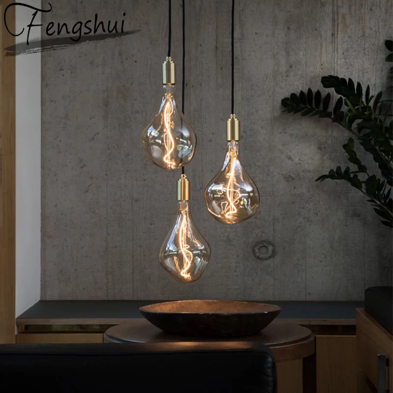 

Modern Copper Glass LED Pendant Lights Lighting Nordic Pendant Lamp Dining Living Room Bedroom Home Decor Hanging Light Fixture